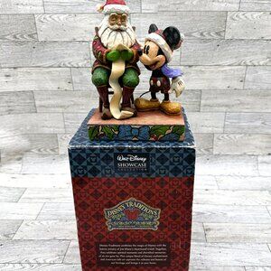 Disney Traditions Jim Shore CHECKING IT TWICE Mickey & Santa #4008063 Figurine
